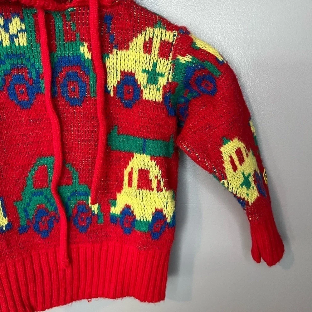 Oshkosh B’gosh x Vintage Made in USA Cars Trucks Knit Hooded Sweater
